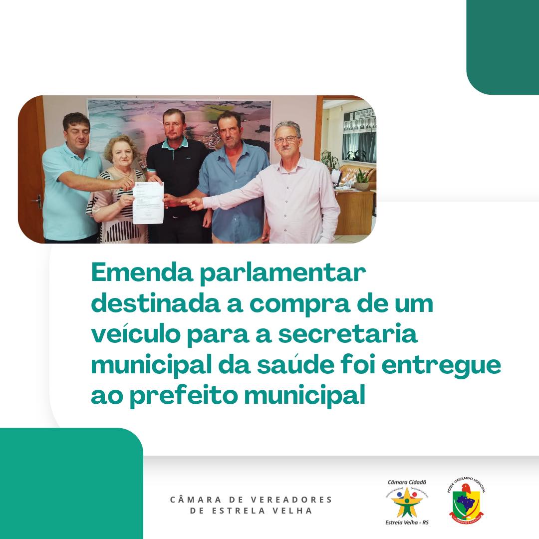 Emenda Parlamentar destinada a compra de um veiculo para a secretaria municipal da saúde foi entrega ao prefeito municipal